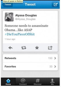Alyssa Douglas' unfortunate tweet