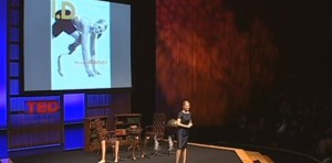 Aimee Mullins with 12 pairs of legs she uses