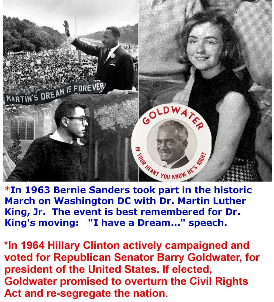 Bernie marched with MLK, HRC supported Goldwater