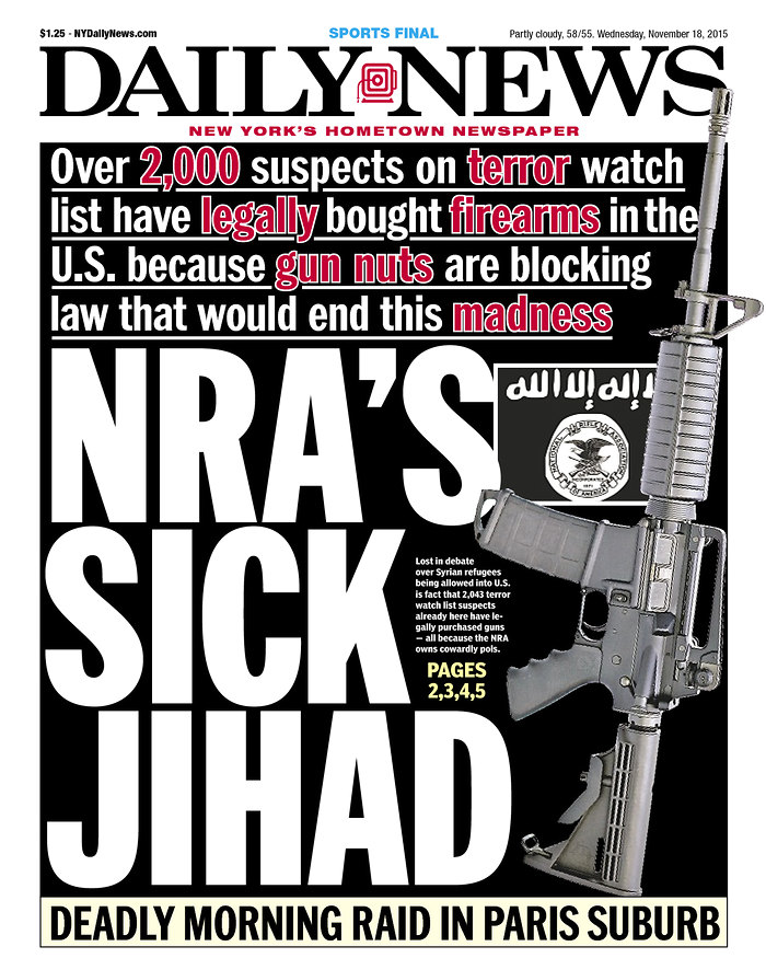 NY Daily News front page 151118