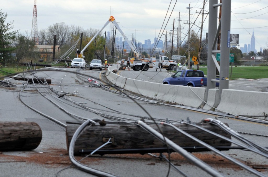 downed wires on highway - sandy