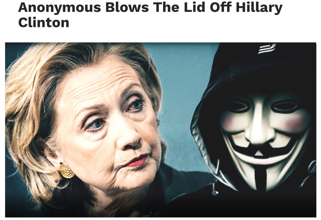 Anonymous blows lid off Hillary