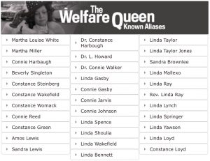 Welfare Queen aliases