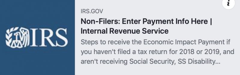 IRS page for non-filers