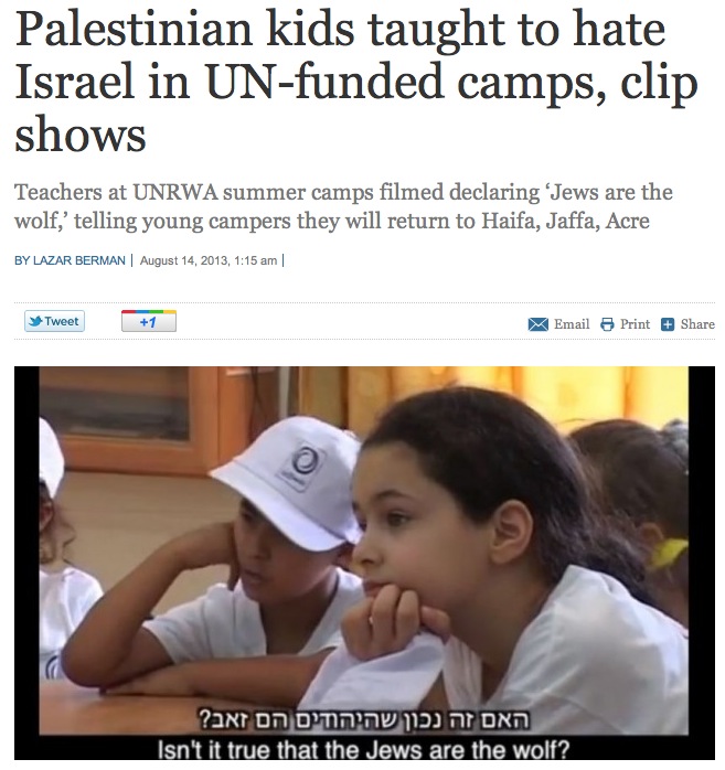 UN Camp teaches Jew hatred