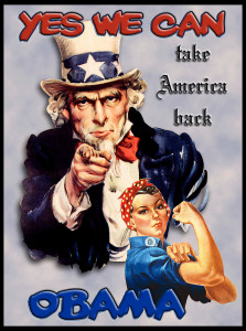 Uncle Sam & Rosie support Obama