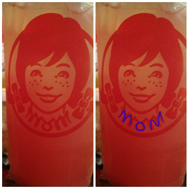 Wendy's logo shows word mom