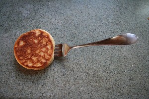 fork split english muffin
