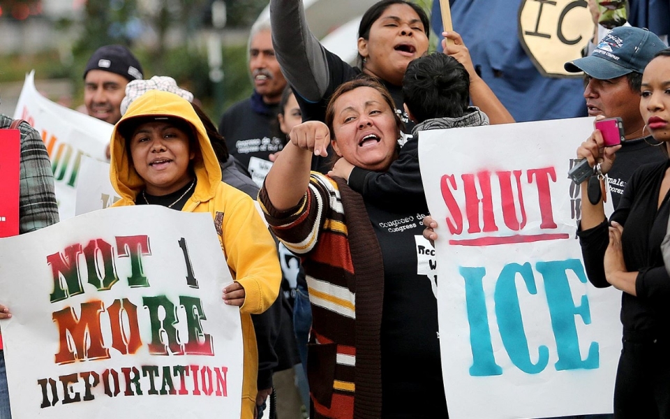 women protest immigration policies