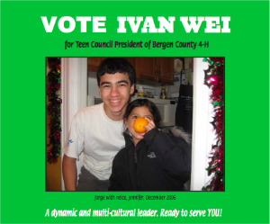Ivan's 4-H presidential candidate brochure