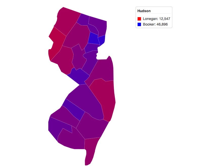 Heat map of Oct 16 NJ Special Election results